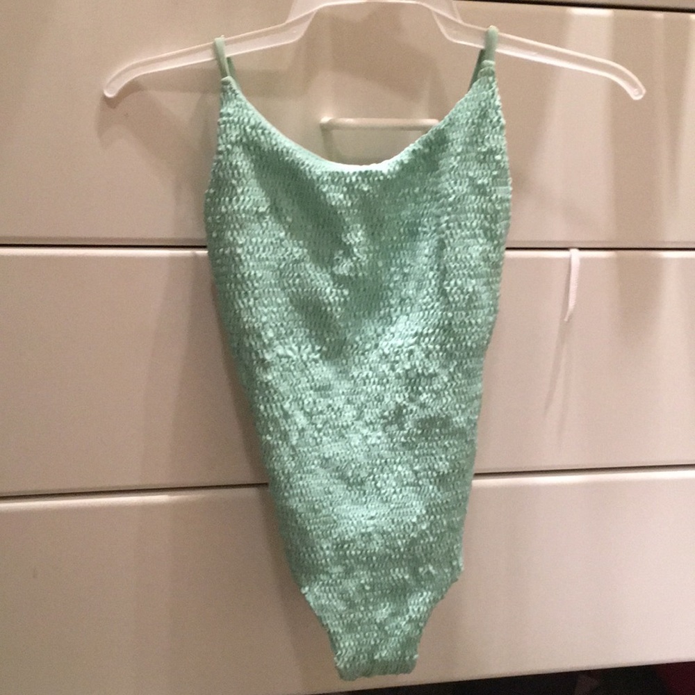 Sm mint green tori prayer  1piece bathing suit
